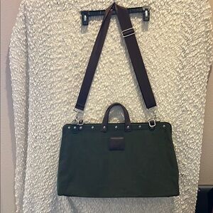 Line of Trade Olive Green Travel Bag with Brown Straps